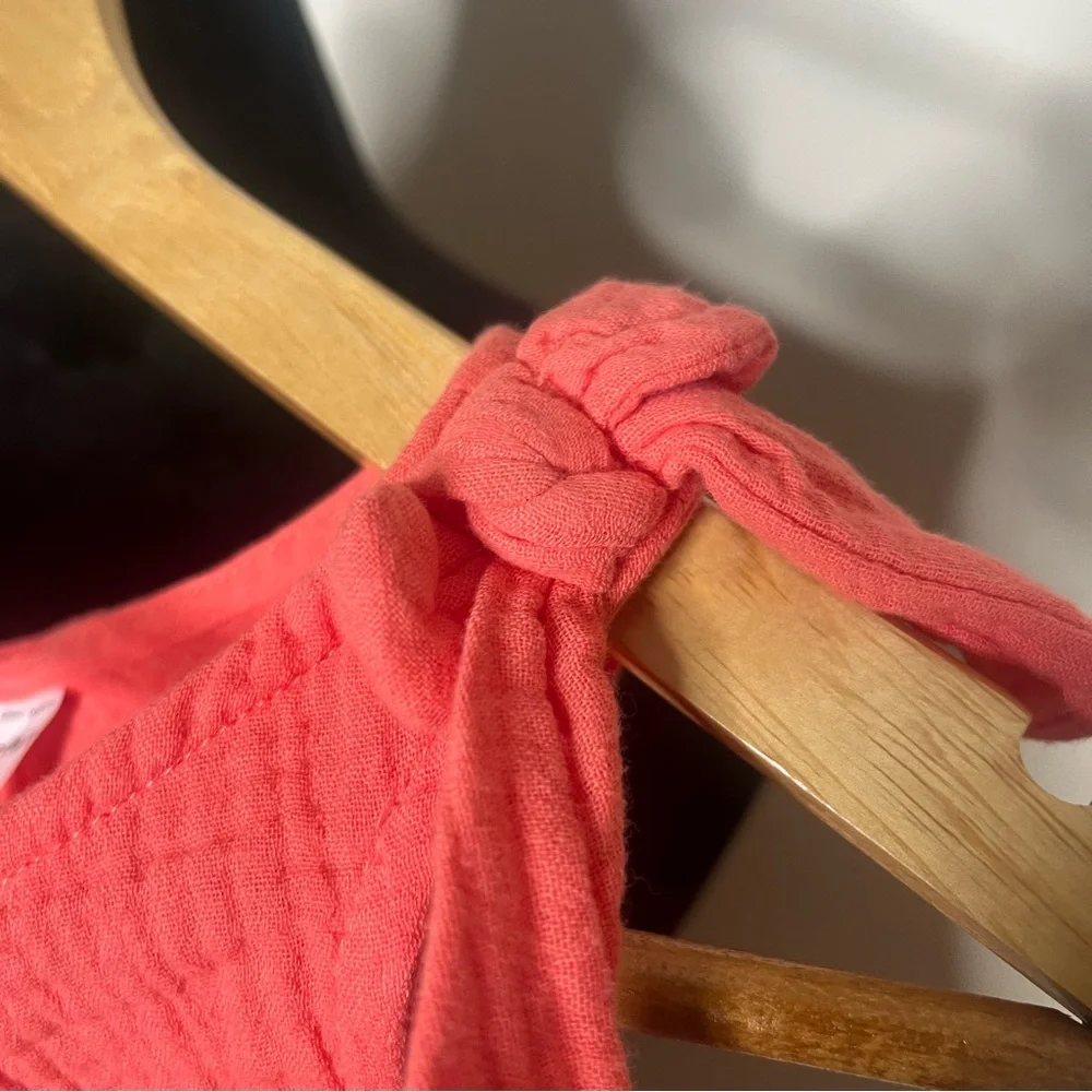 Carters Girls Coral Tie Shoulder‎ Romper Sz 8
